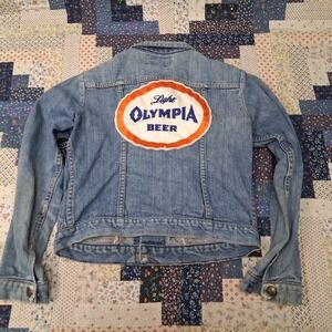 Vintage 70s Blue Bell Maverick Denim Jacket Redline Selvedge Olympia Beer Patch